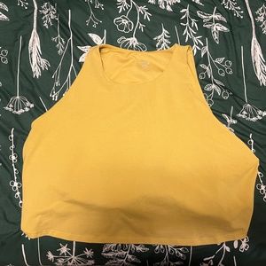 Old Navy Active 4X Yellow Women's Cropped Tank With Built-In Bra